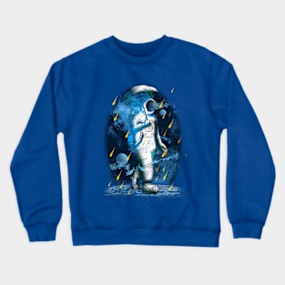 Astronaut In Meteor Shower Crewneck Sweatshirt